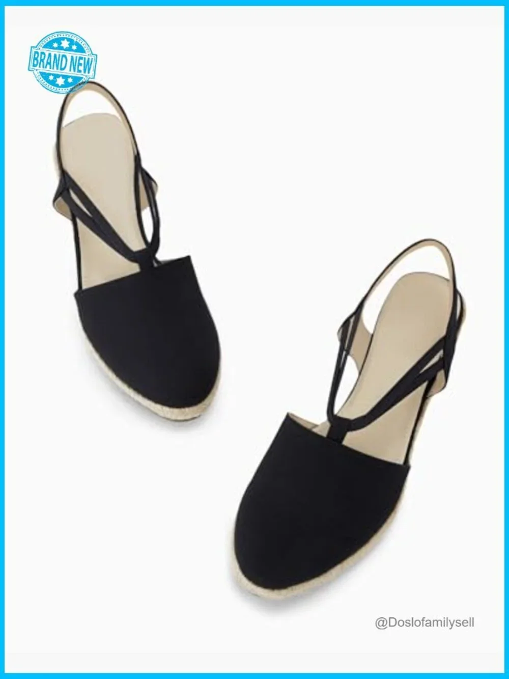 Women's Platform Wedge Espadrille Sandals Slingback Closed Toe Slip On Shoes